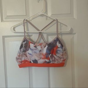 Floral Pattern Orange Fabletics Sports Bra